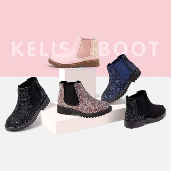 Kids Pink Ankle Snow Winter Chelsea Boot Slip On Synthetic Lightweight Booties - Picture 6 of 6